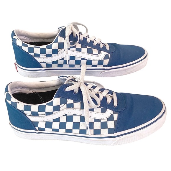 Vans Other - Vans Men's Ward Royal Blue Checkerboard Low Top Skate Shoes Sneakers Canvas 10.5